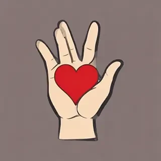 hand heart clipart