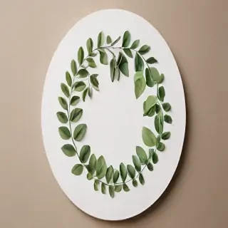 circle with leaves