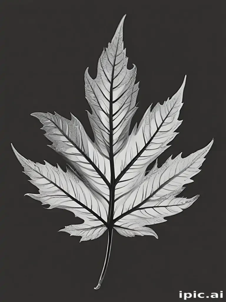 black and white clipart leaf