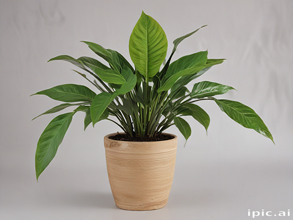 Vibrant Indoor Plant in a Stylish Natural Wooden Pot Displaying Lush ...