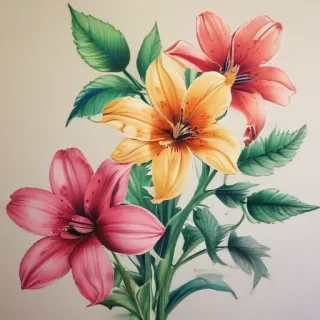 flower color drawings