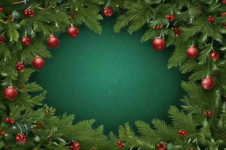 Festive Green Wreath Adorned with Red Ornaments for Holiday Cheer
