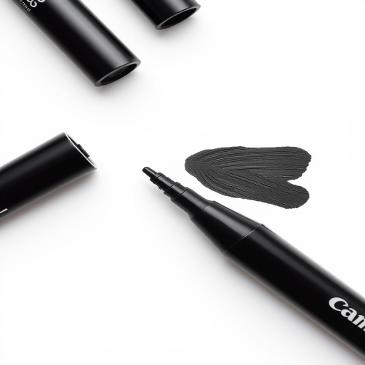 create a clean, high-resolution image of a black marker on a white background, using a Canon EOS R5 camera with a 50mm lens at f/1.8, ISO 100, and a shutter speed of 1/200 sec, captured from a top-down view for clarity and detail