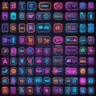 neon app icons