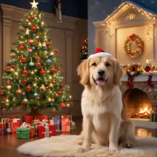 christmas dog background