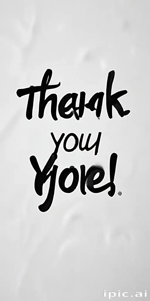 thank you in black and white
