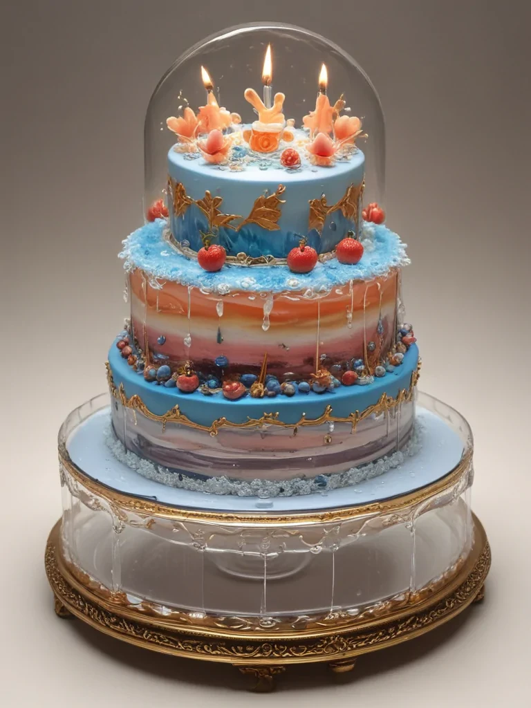 transparent birthday cake