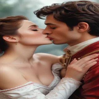 couple kissing aesthetic