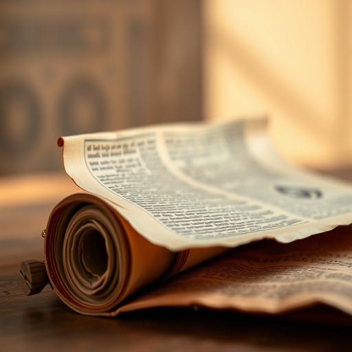 Create a detailed and high-resolution image of an ancient scroll with a slightly unrolled edge, set against a soft gradient background, using a DSLR camera at f/2.8 aperture, ISO 100, 50mm lens, with natural lighting and a slight depth of field to enhance the texture and warmth of the scroll.