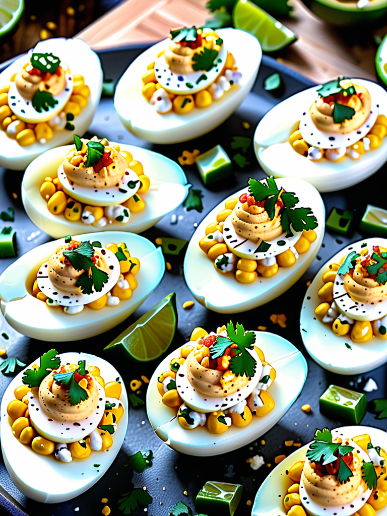 mexican street corn deviled eggs