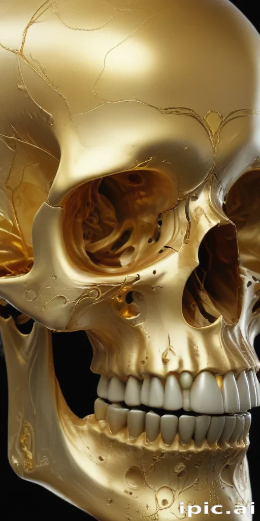 transparent gold skull