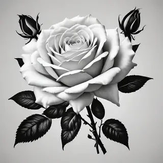 rose clip art black and white
