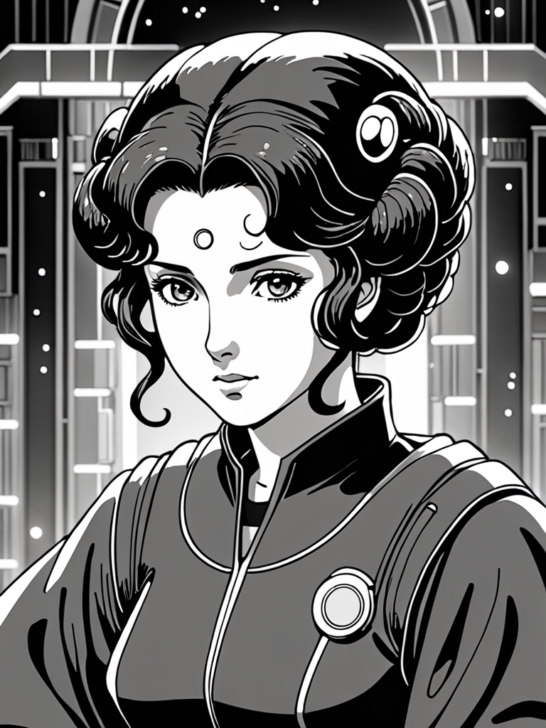 Ai Image Generator - Ai Art Generator - High Quality and 100% Unique Images  - iPic.Ai Padmé Amidala, anime, manga, 2d, ghibli, ghost in a shell, black  and white, cute, sailormoonartstyle, action