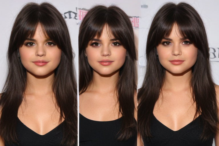 selena gomez bangs hair