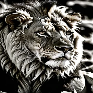 lion black and white pictures