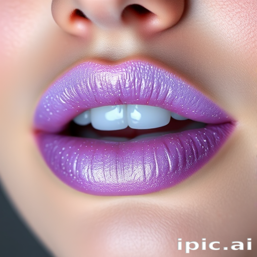 Pearlescent lavender lip topper with holographic glitter, christened "Cosmic Lilac," adding dimension and sparkle to any lip color, perfect for creating otherworldly makeup looks