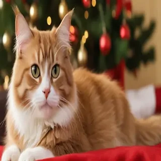 cat christmas background