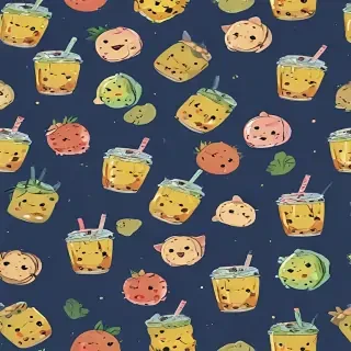cute boba backgrounds