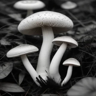 mushroom black and white