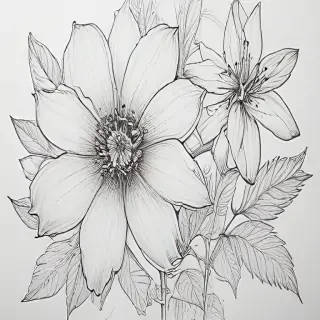 line work flowers