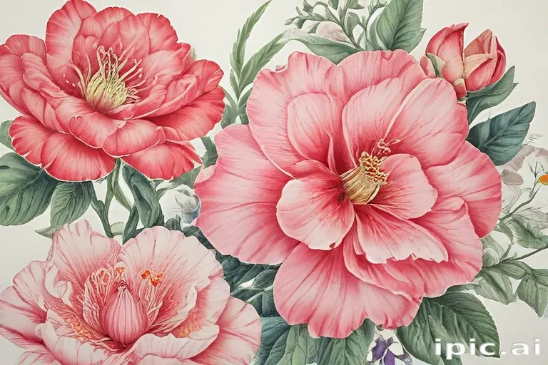 drawings of flowers with color
