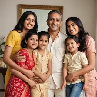 happy indian family
