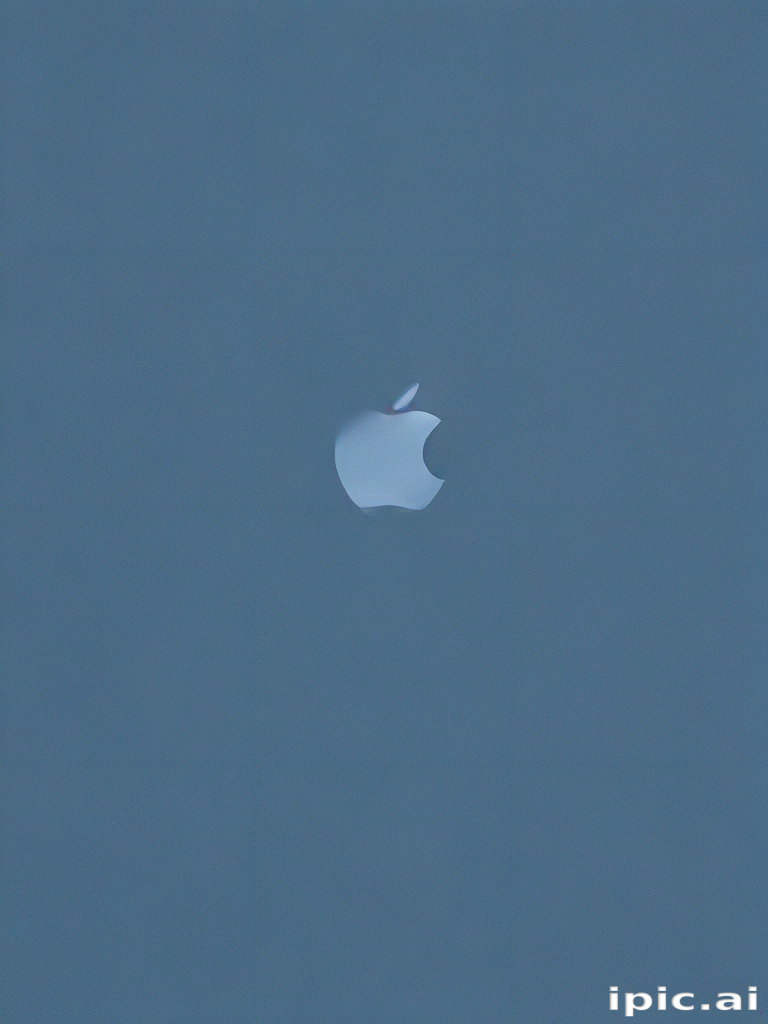 Minimalist Apple Logo on a Soft Blue Background for Modern Design