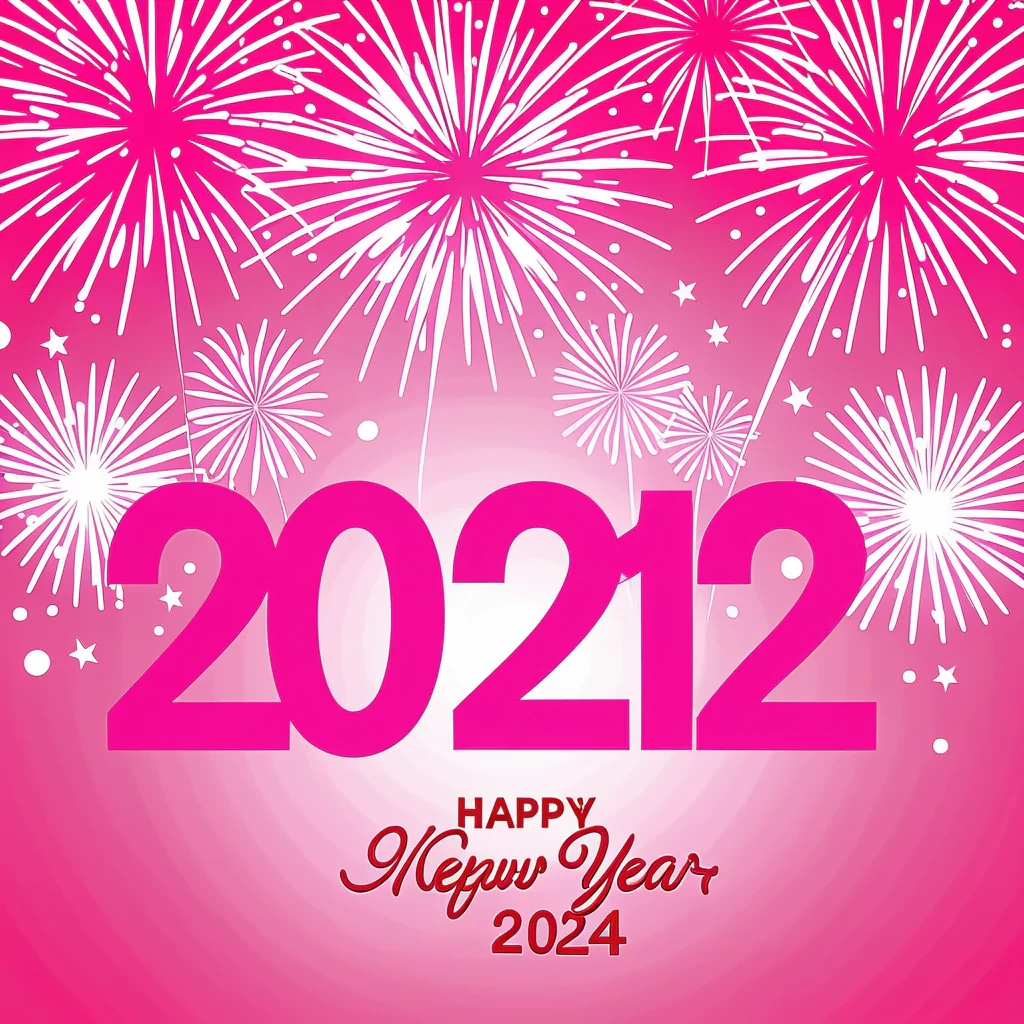 happy new year 2024 pink