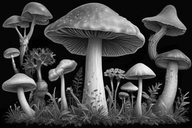 mushroom clip art black and white