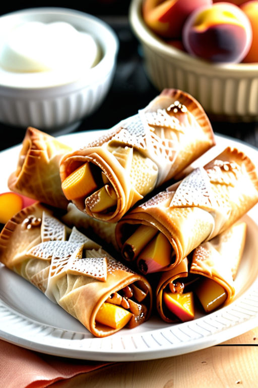 peach cobbler egg rolls recipe