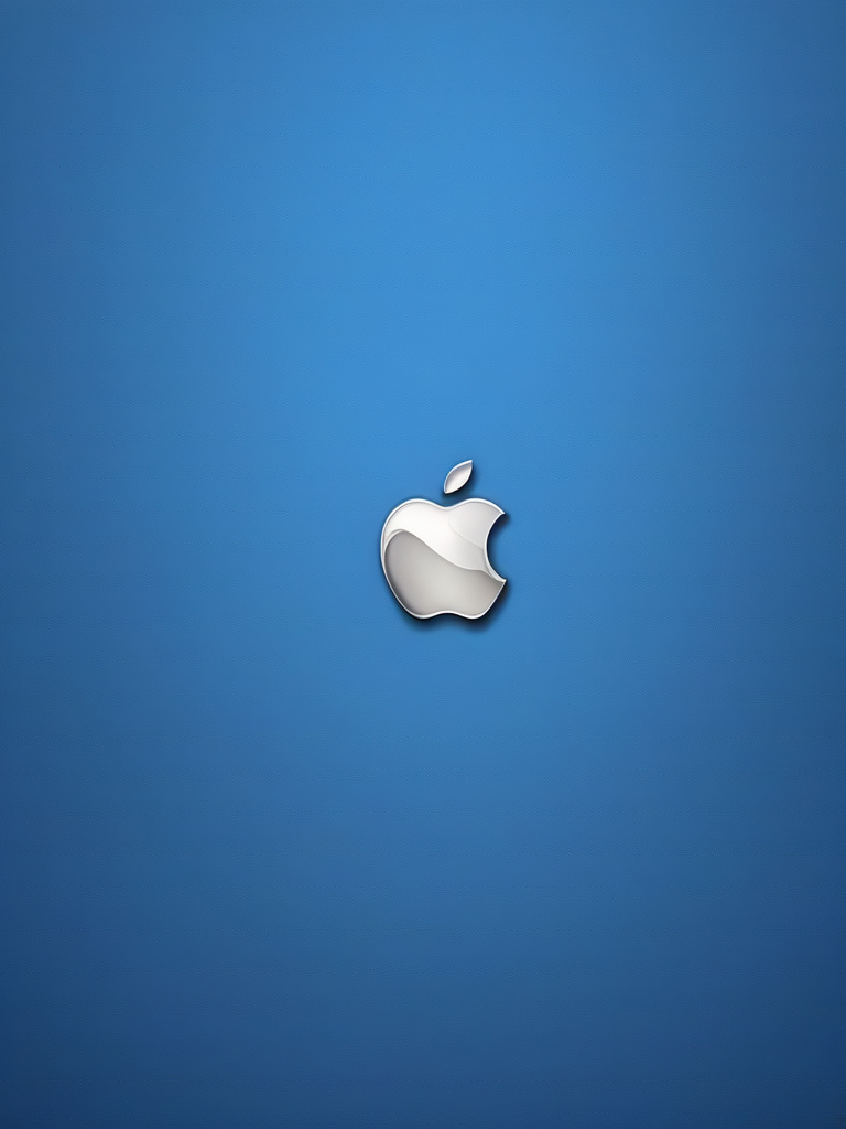 Minimalistic Apple Logo on a Vibrant Blue Background: A Modern Design ...