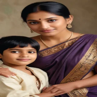 indian son with mom