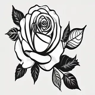 roses clipart black and white