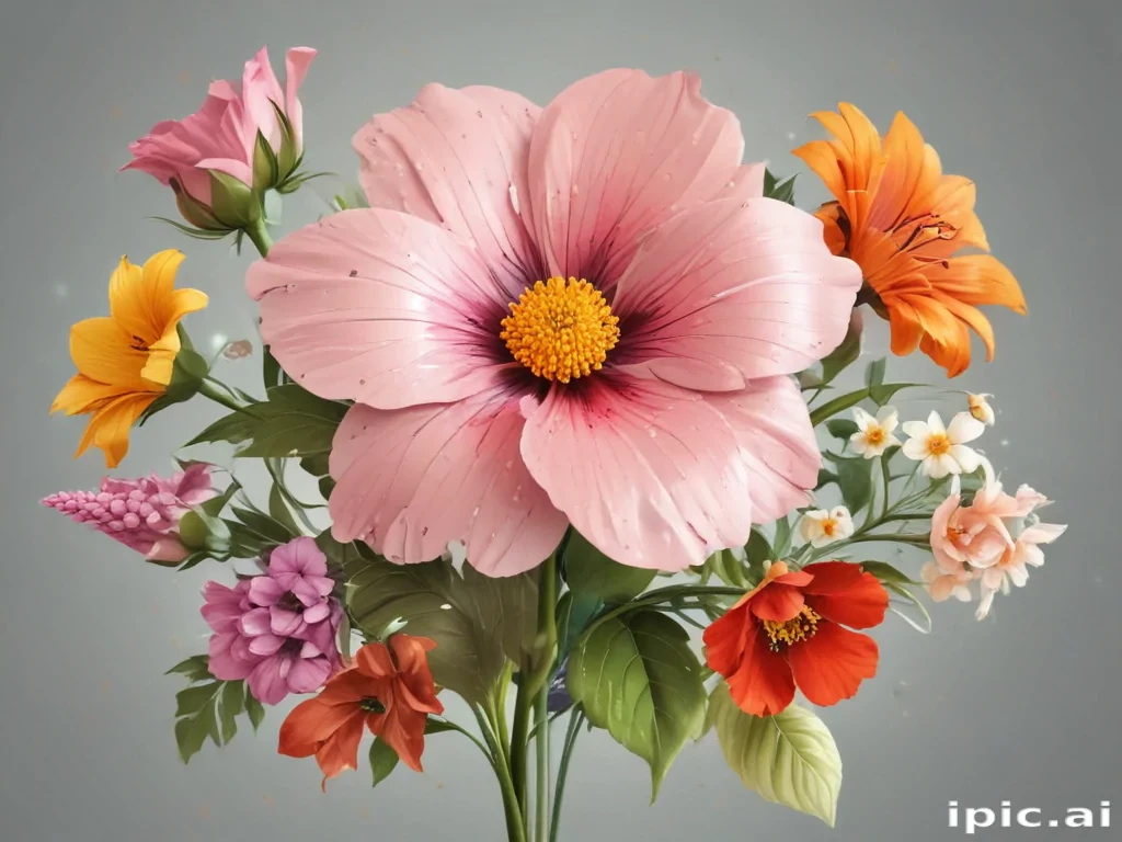 cartoon flowers transparent background