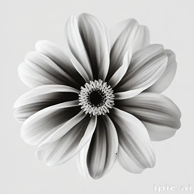 black and white flower png