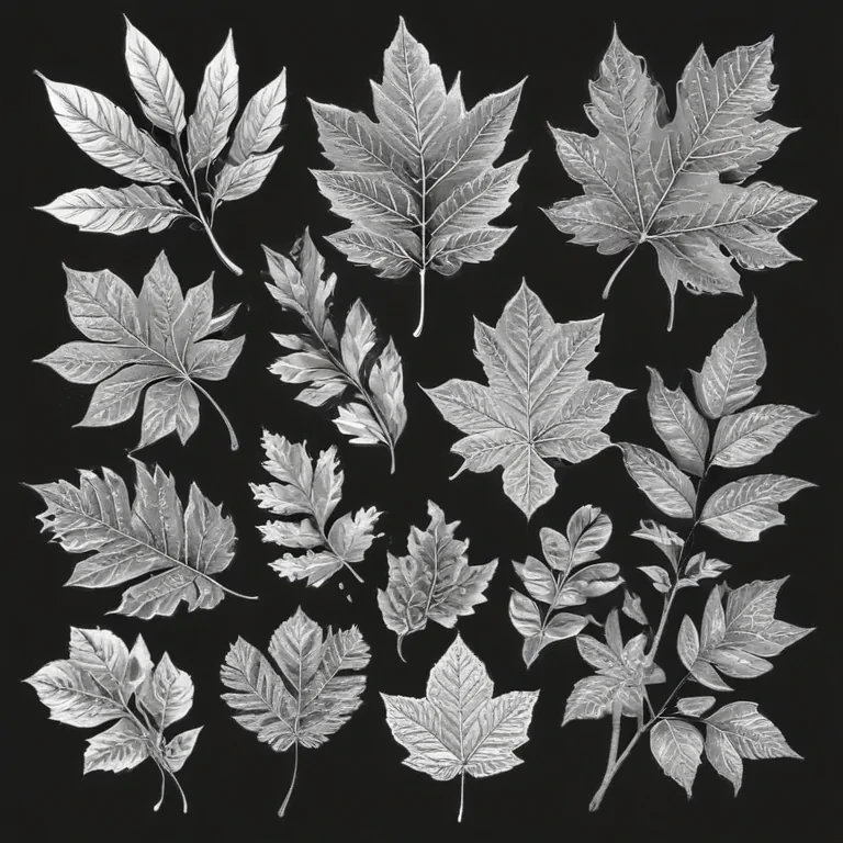 leaves clip art black and white