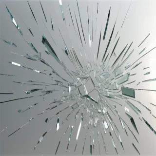 broken glass transparent