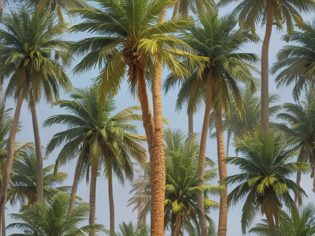 transparent palm trees