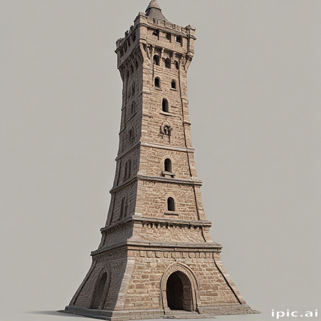 Imposing Stone Tower with Intricate Architectural Details and ...