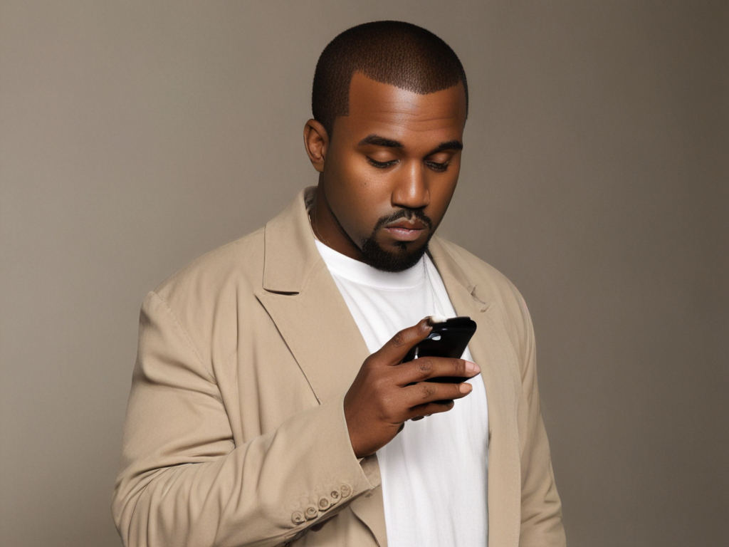 Kanye west on his phone tweeting(02)