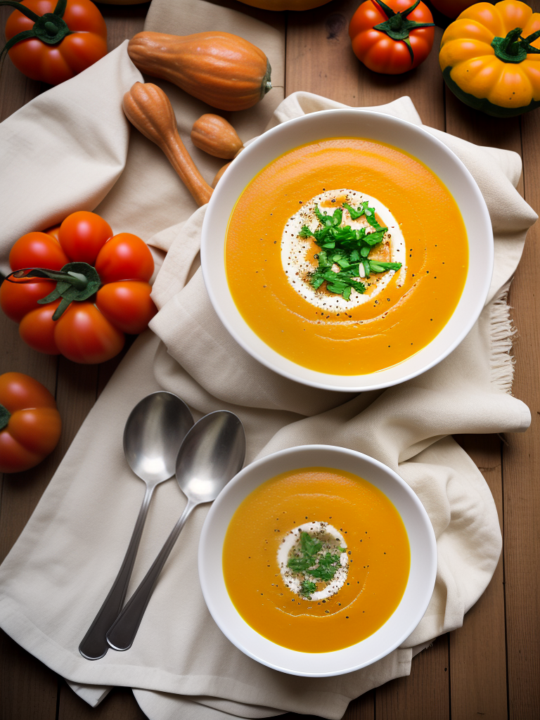 butternut squash soup with tomatoes
