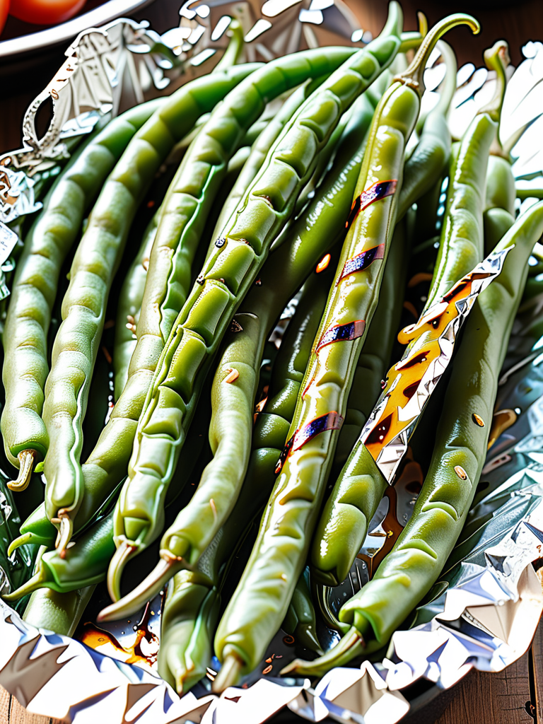 green beans grilled in foil