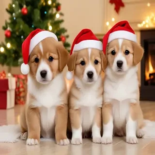 cute christmas dogs