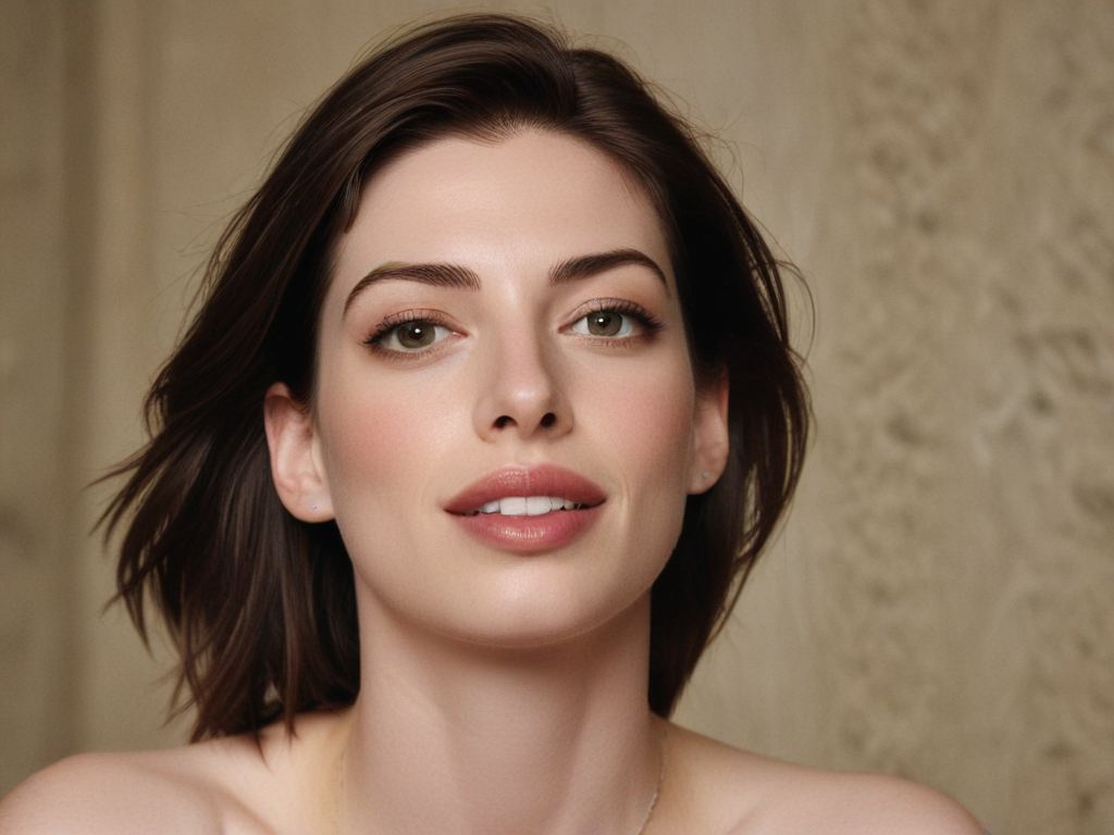 Anne Hathaway gives a blowjob