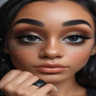 black with glitter