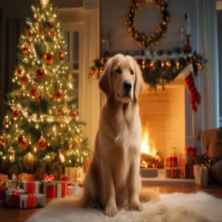 christmas wallpaper dog