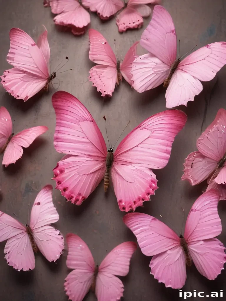 images of pink butterflies