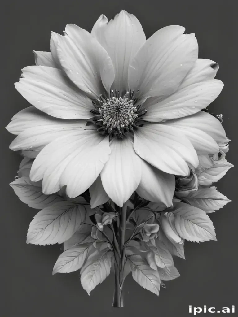 flower clip art black and white