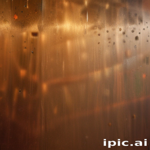 Abstract Close-Up of Water Droplets on a Metal Surface with Warm Tones