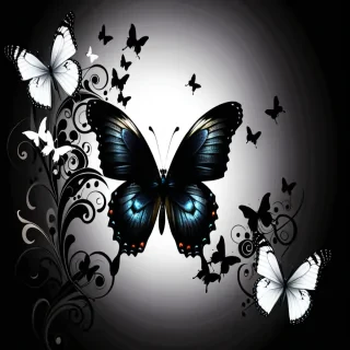 wallpaper black butterfly